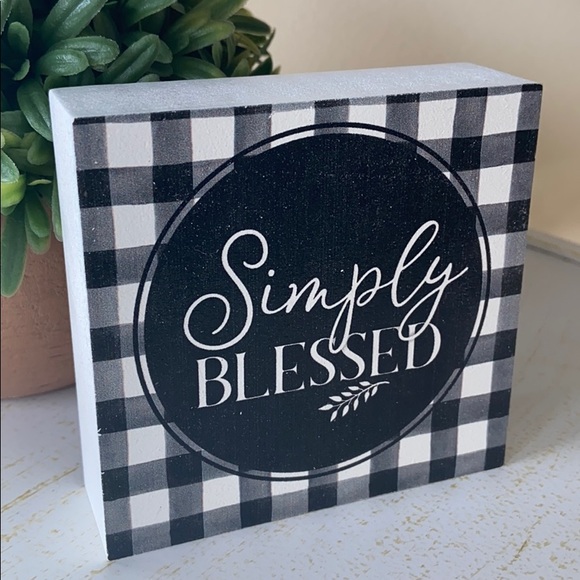 Last 1❗️Farmhouse Buffalo Check Simply Blessed - Picture 2 of 2